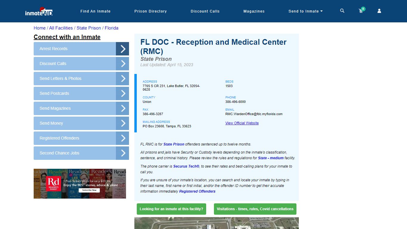 FL DOC - Reception and Medical Center (RMC) & Inmate Search ...