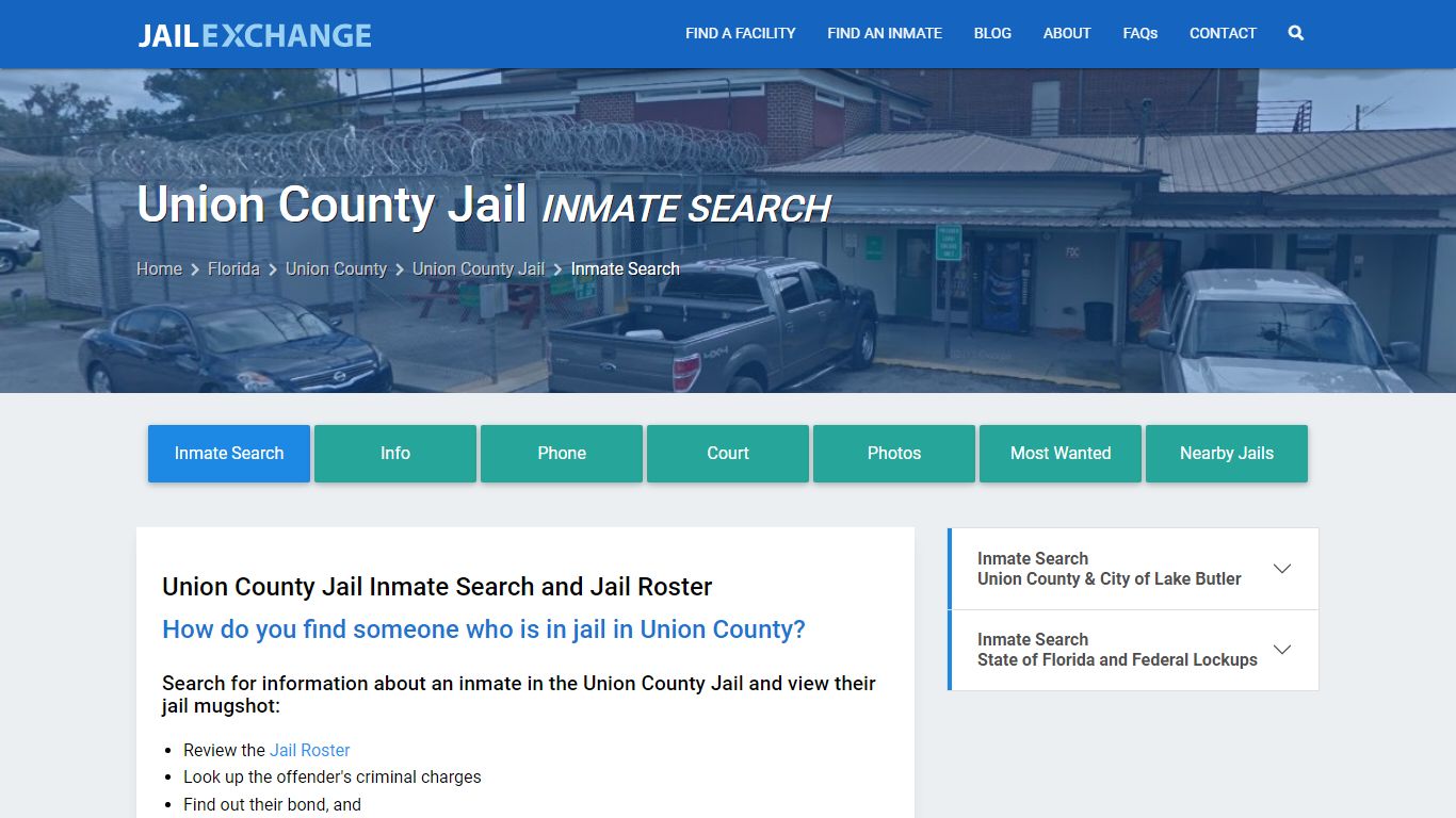 Inmate Search: Roster & Mugshots - Union County Jail, FL