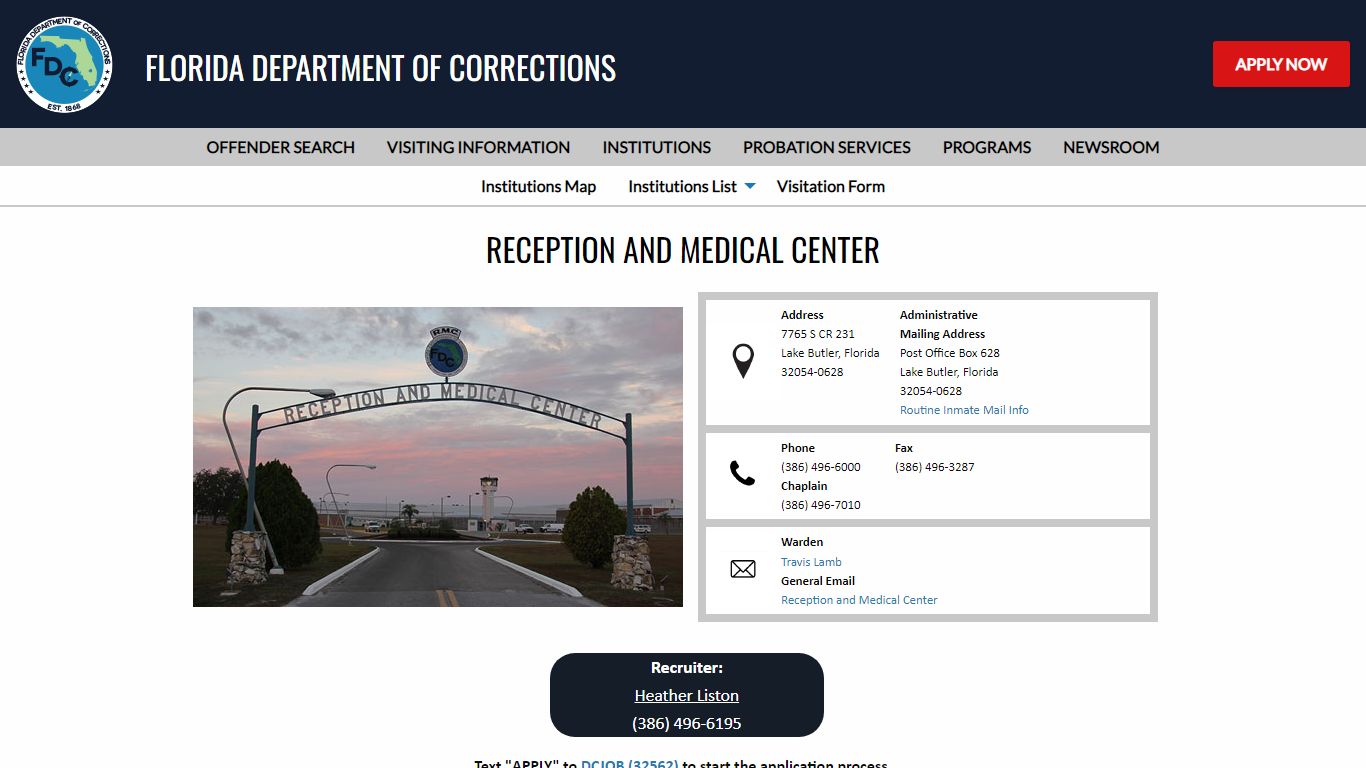 Reception and Medical Center -- Florida Department of Corrections